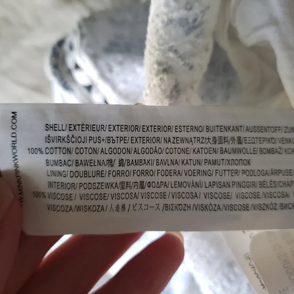 Minkpink Toile Floral Blue and White Open Back Mini Dress Small - Picture 8 of 11